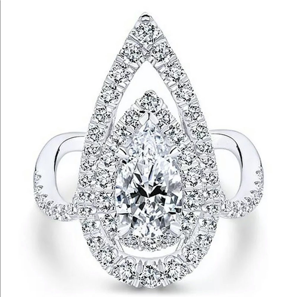 New 18k white gold diamonds jewelry ring - Picture 3 of 5